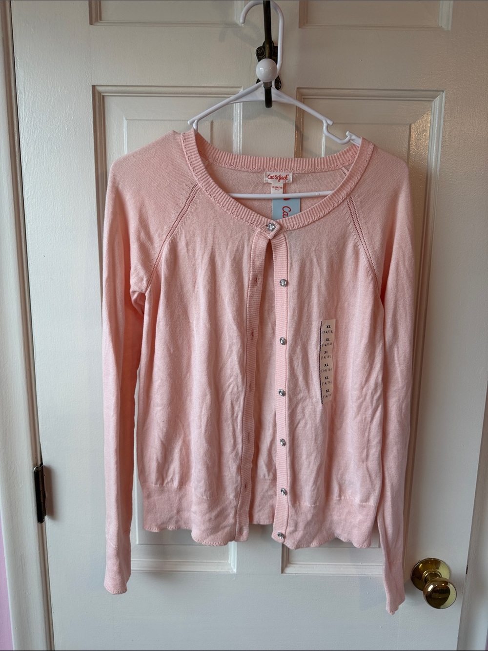 Cat & Jack Pink Knit Button Cardigan